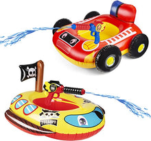 Load image into Gallery viewer, 10Leccion 2 Pack Inflatable Kids Pool Float with Water Gun, Fire truck and Pirate Ship Pool Floats for Toddler, Blow Up Swimming Pool Toys for Toddlers
