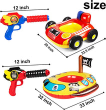 Load image into Gallery viewer, 10Leccion 2 Pack Inflatable Kids Pool Float with Water Gun, Fire truck and Pirate Ship Pool Floats for Toddler, Blow Up Swimming Pool Toys for Toddlers
