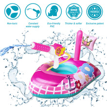 Load image into Gallery viewer, 10Leccion Toddler Pool Float for Girls with Squirt Gun, Inflatable Pool Toys for Kids, Pink Flower Princess Pool Floaties for Infant, Blow up Baby Water Float, Child Boat Shaped Summer Pool Game Toys
