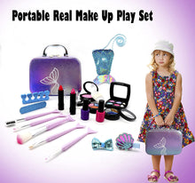 Load image into Gallery viewer, 10Leccion Girls Makeup Kit for Kids, Washable Mermaid Makeup, 20Pcs Play Makeup Set for Toddlers，Real &amp; Non Toxic Make Up for Little Girl，Party Gifts for Halloween Christmas Birthday
